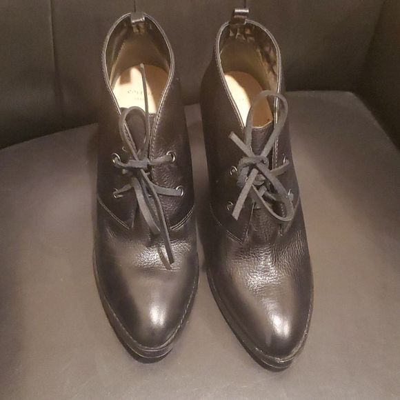 COLE HAAN Balthasar Chukka Leather Wedge Ankle Boots - Size 8 1/2 - Picture 2 of 11